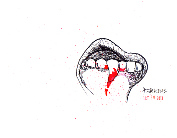 The Red and the Black (Vampire) -- #inktober 30 5.5x7 inches