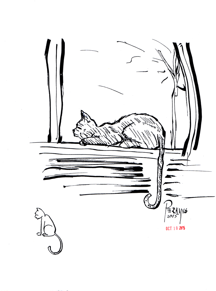 Inktober 10--Cats