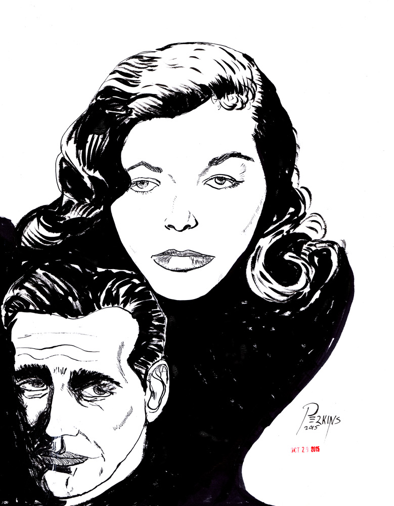 Inktober Day 29 Bogie and Bacall