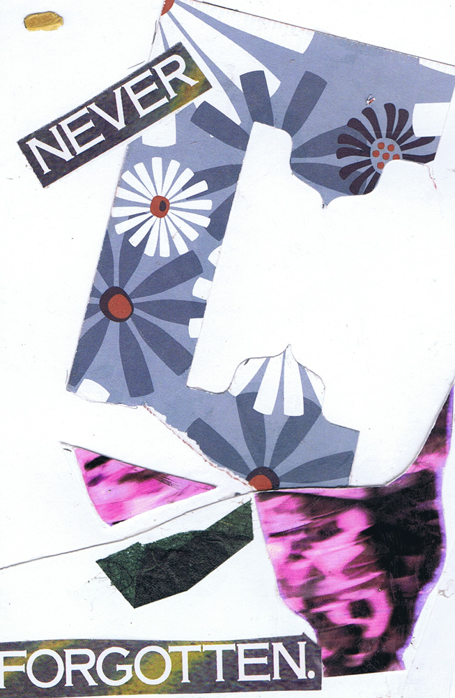 Never Forgotten Collage on Paper 6x4 inches