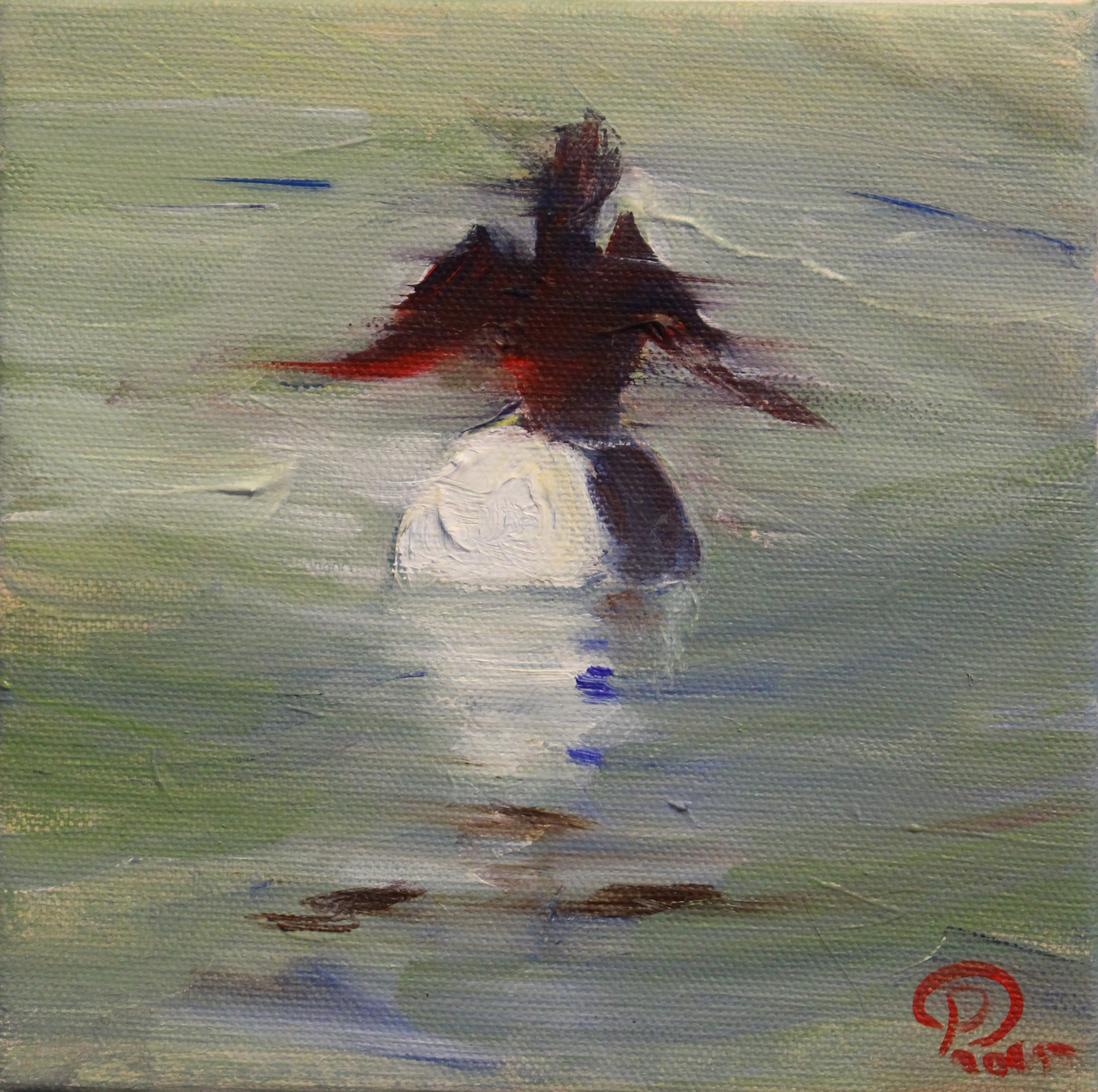 Cormorant on a Buoy 6x6 inches