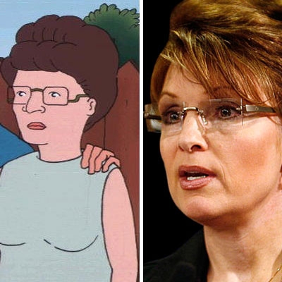 My theory is that Peggy Hill looks too much like Sarah Palin (or vice versa...